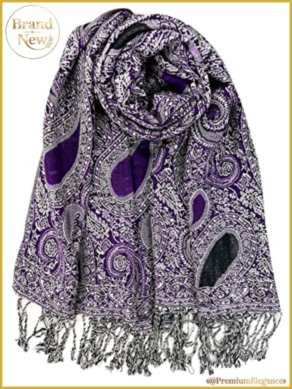 Paisley Pashmina Shawl Wrap Scarf Reversible Indian Viscose